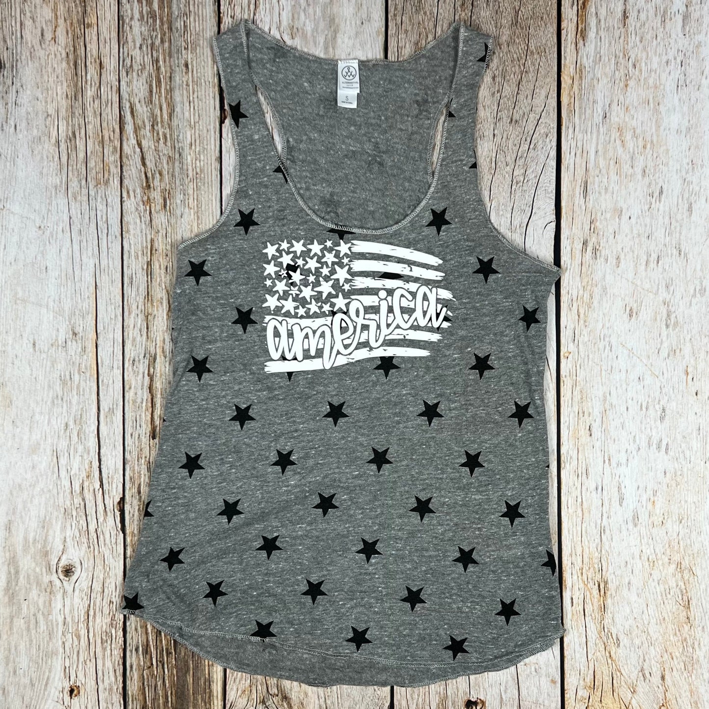America Flag Jersey Racer Tank