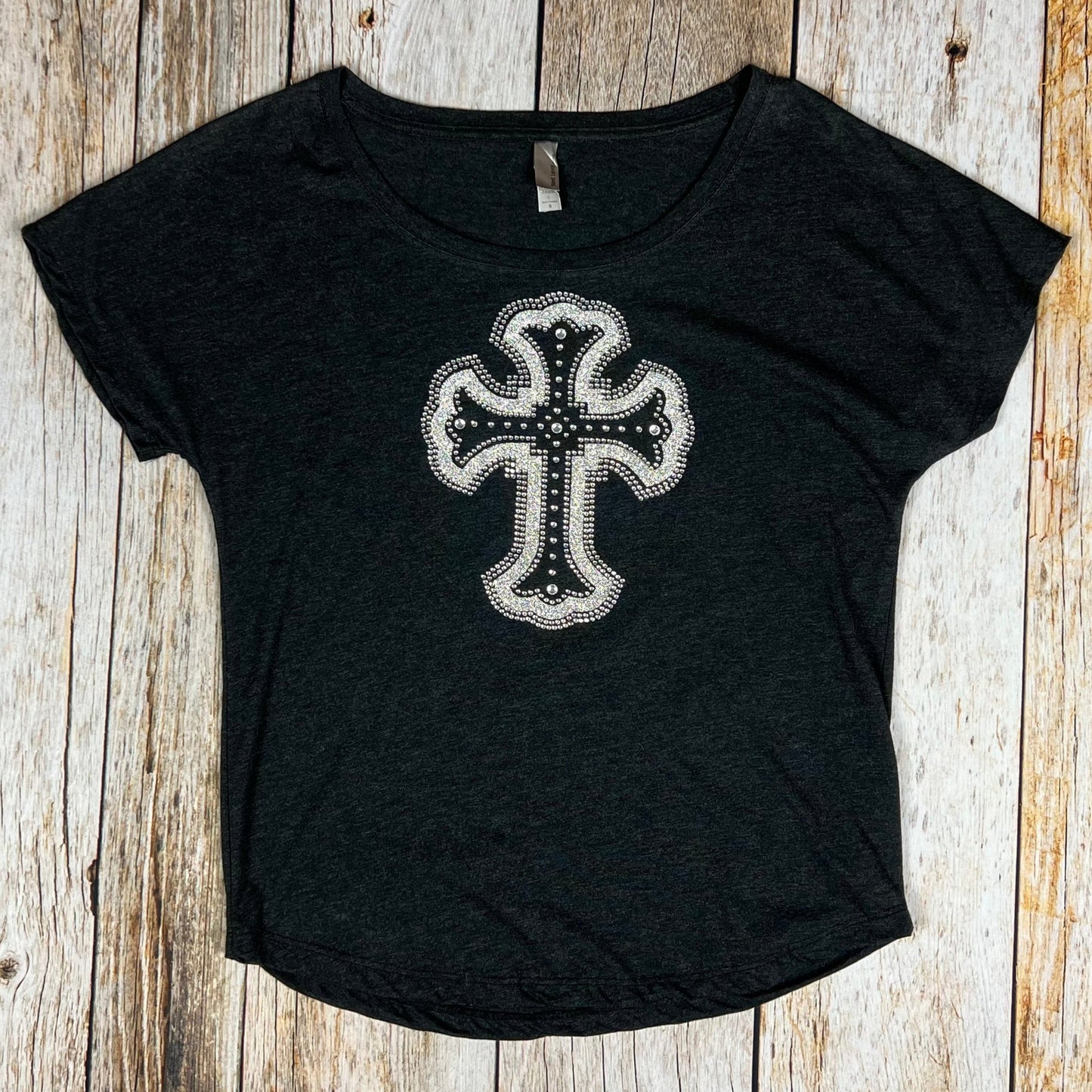 Cross Rhinestone & Glitter Shirt