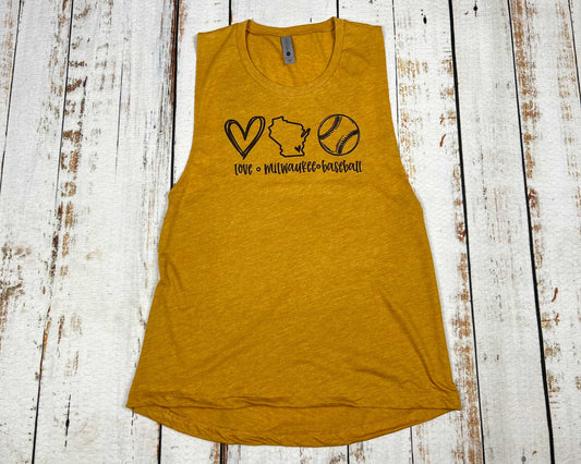 Love Milwaukee Baseball Women’s Muscle Tank
