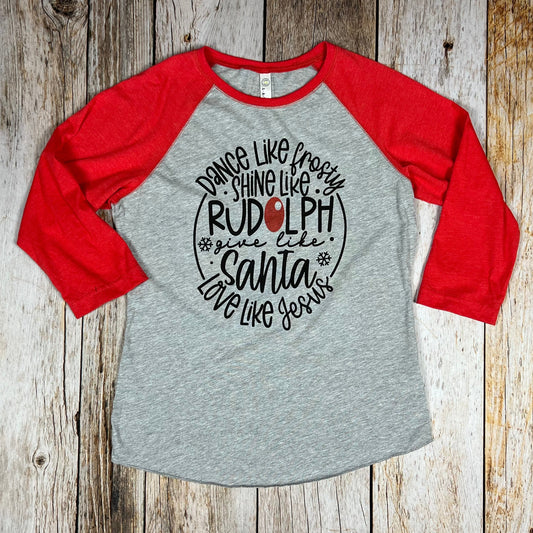 Dance Like Frosty Three-Quarter Sleeve Tee