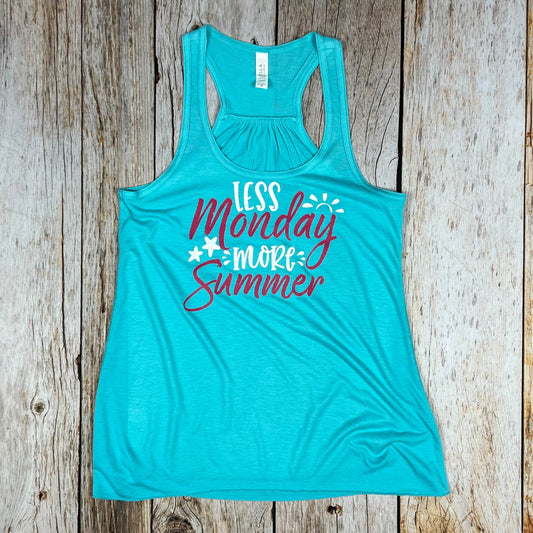 Less Monday More Summer Women's Flowy Racerback Tank