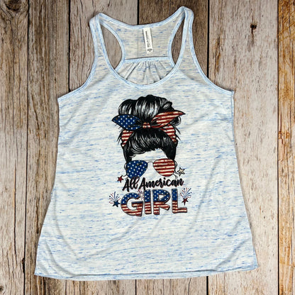 All American Girl Women's Flowy Racerback Tank