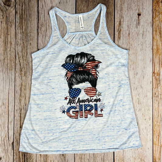 All American Girl Women's Flowy Racerback Tank